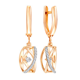 Серьги подвесные 04-62-0332-00 золото