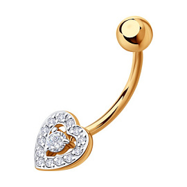 Пирсинг в пуп 060228 золото Сердце