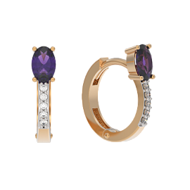 Серьги один камень 1043552-11130-A золото