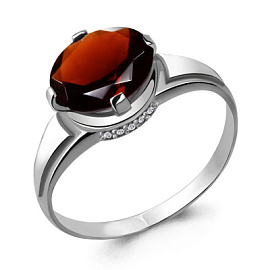 Кольцо один камень 6394603А.5 серебро