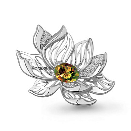 Брошь 77477019А.5 серебро Лотос