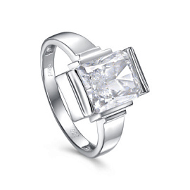 Кольцо один камень 11-679-21500 серебро