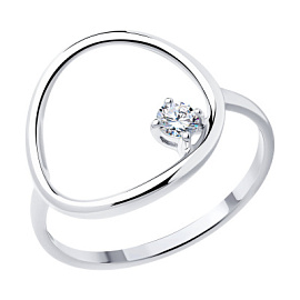 Кольцо 94013871 серебро Круг