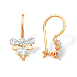 Серьги С13216066 бел золото Стрекоза