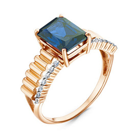 Кольцо один камень К-0268 лт золото