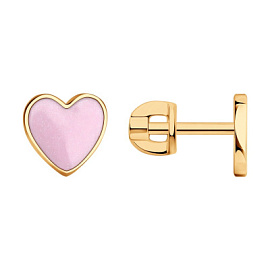 Серьги пусеты 93022400 серебро Сердце