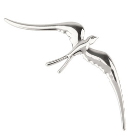 Брошь 61899190 ювелирный сплав Ласточка