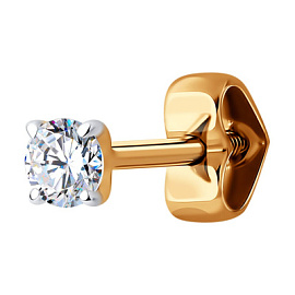 Серьги пусета одиночная 170052 золото