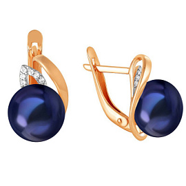 Серьги один камень 290-1-751Р золото