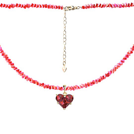 Бусы чокер К-ЮкК-80.1С-38 ювелирный сплав Сердце