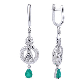 Серьги подвесные 1056502-81190-Y серебро змея