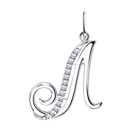 Подвеска буква 94-130-01406-1 серебро Буква Л