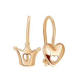 Серьги 00-62-0219-00 золото Корона