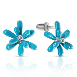 Серьги пусеты 54197 серебро Цветок