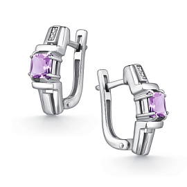 Серьги один камень 02-5158.00АМ-00 серебро