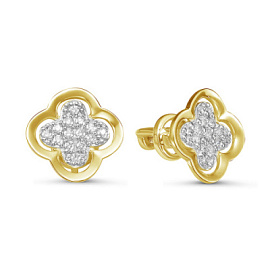 Серьги пусеты л054797 золото Ван Клиф