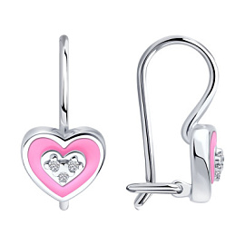 Серьги 94-120-02220-1 серебро Сердце