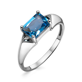 Кольцо один камень 1-1226 тл серебро