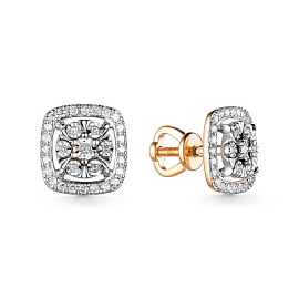 Серьги пусеты С.598-0120 золото