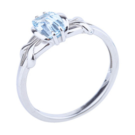 Кольцо один камень 109233-002-0019 серебро