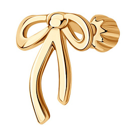 Серьги пусета одиночная 170094 золото бантик