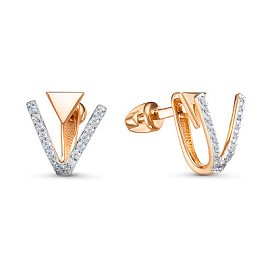 Серьги джекеты 0506588 золото V