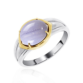 Кольцо один камень 1350391180-84 серебро