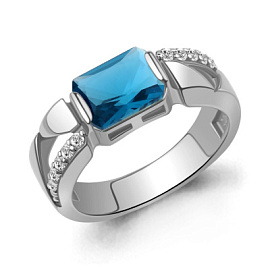 Кольцо один камень 65003193А.5 серебро