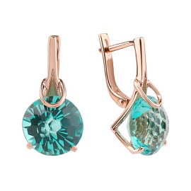 Серьги один камень 3250 акв золото