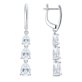 Серьги подвесные LLE678PRK серебро