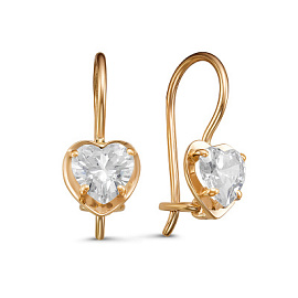 Серьги 128655 золото Сердце