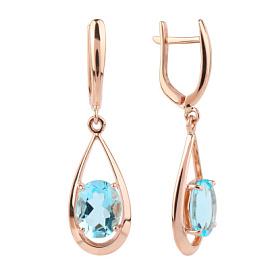 Серьги подвесные 3360 топ золото