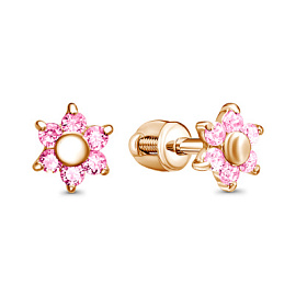 Серьги 050161-5 золото Цветок