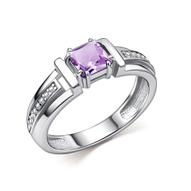 Кольцо один камень 01-5158.00АМ-00 серебро