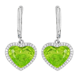 Серьги подвесные EA010906-gr серебро Сердце