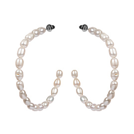Серьги конго SV-RW002-Rd серебро_0