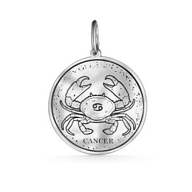 Подвеска знак зодиака 08032047-6 серебро Рак