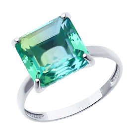 Кольцо один камень 92014376 серебро