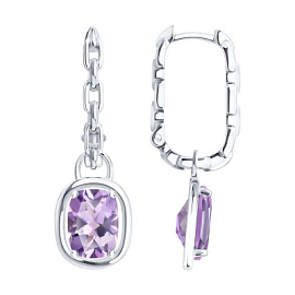 Серьги подвесные 92025384 серебро